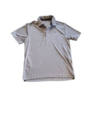 Under Armour Men's Polo Shirt Loose Fit Gray XL Polyester HeatGear Lightweight